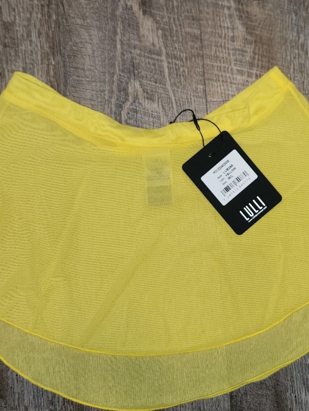 Lulli Yellow Mesh High/Low Dance Skirt
